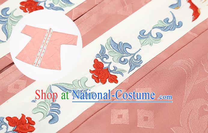 Traditional Chinese Song Dynasty Noble Lady Wedding Costumes Ancient Court Bride Embroidered Red Hanfu Dress Complete Set