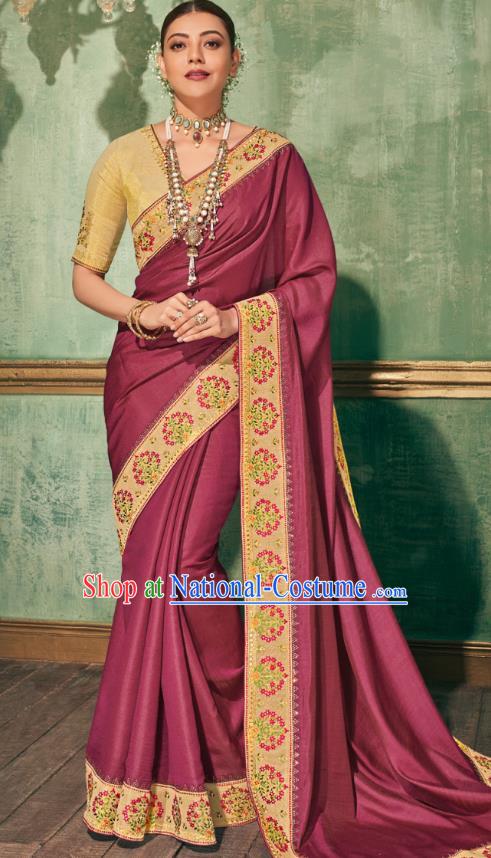 Asian India Bollywood National Dance Coral Pink Silk Saree Asia Indian Traditional Court Princess Blouse and Sari Dress Costumes for Women