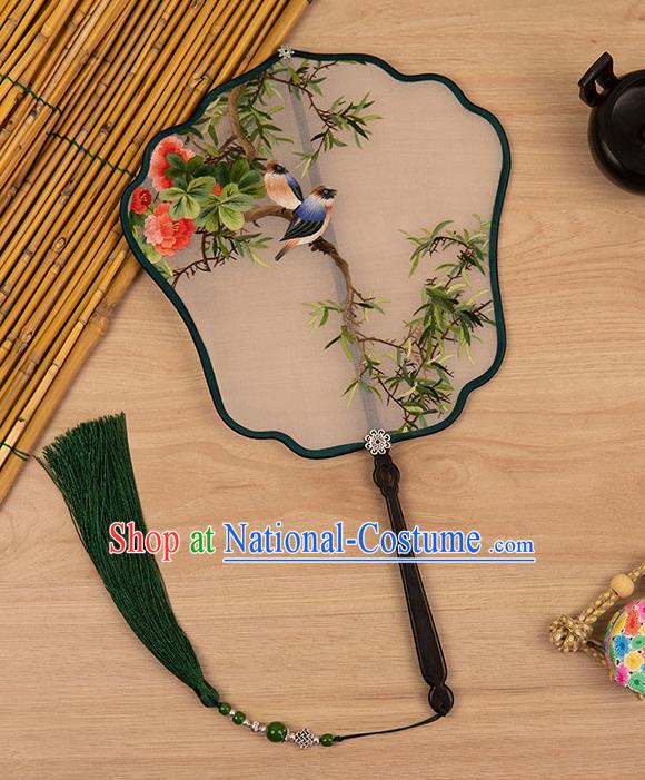 China Handmade Palace Fan Silk Fan Classical Hanfu Accessories Traditional Embroidered Fan