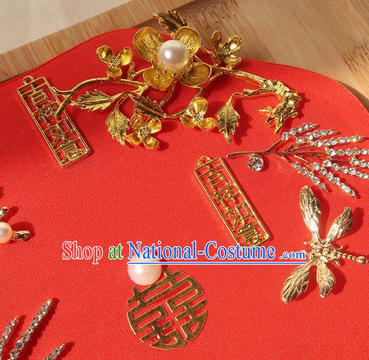 China Ancient Princess Crystal Flowers Fan Handmade Hanfu Red Silk Fan Traditional Wedding Palace Fan