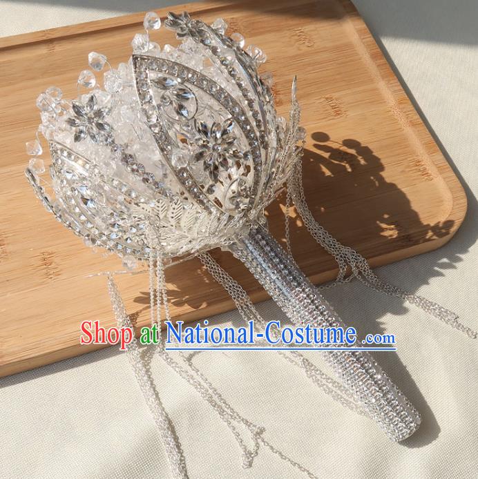 Top Grade Wedding Bridal Bouquet Handmade Baroque Queen Argent Sceptre Bride Crystal Cane