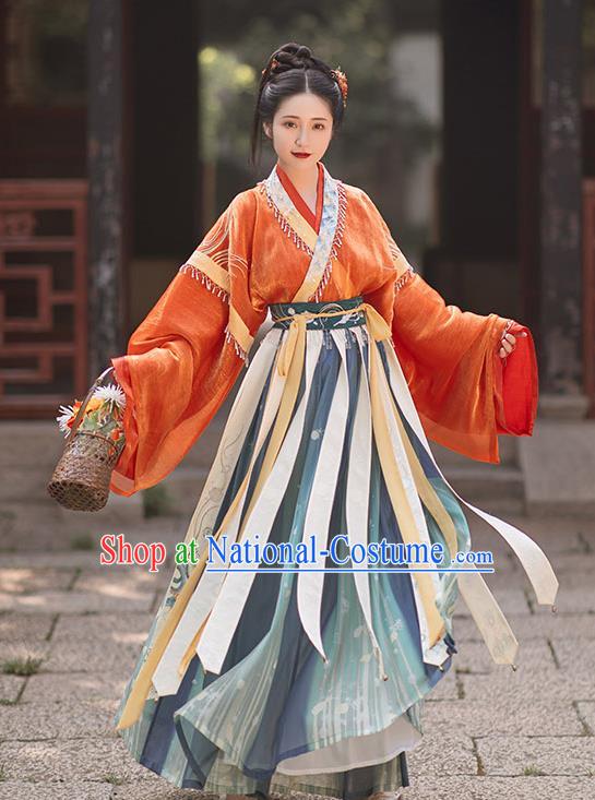 China Ancient Royal Princess Hanfu Dress Traditional Jin Dynasty Palace Lady Historical Clothing Full Set