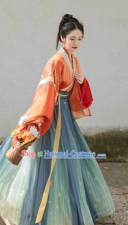 China Ancient Royal Princess Hanfu Dress Traditional Jin Dynasty Palace Lady Historical Clothing Full Set