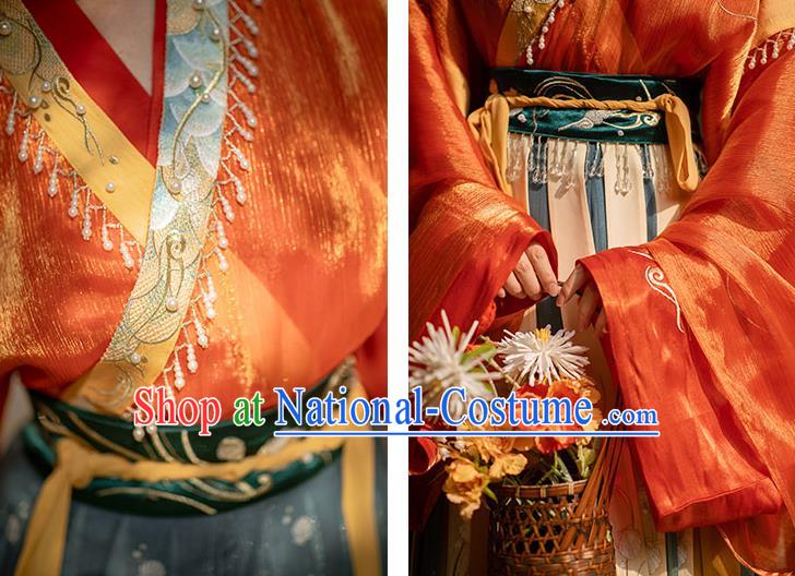 China Ancient Royal Princess Hanfu Dress Traditional Jin Dynasty Palace Lady Historical Clothing Full Set