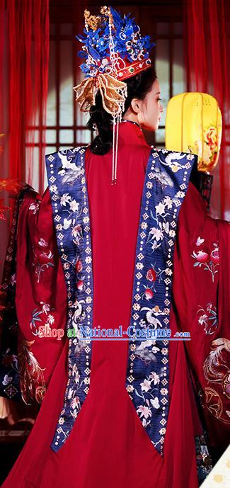 China Traditional Ming Dynasty Wedding Historical Clothing Ancient Noble Woman Red Hanfu Dress Full Set