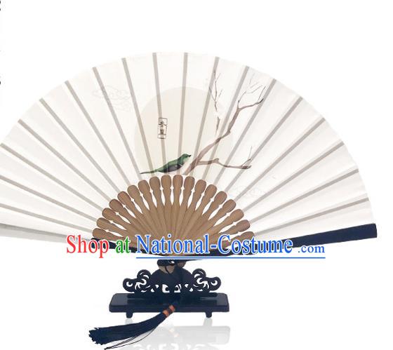 Chinese Classical Dance Silk Fan Printing Twenty Four Solar Terms Folding Fan Handmade the Winter Solstice Accordion