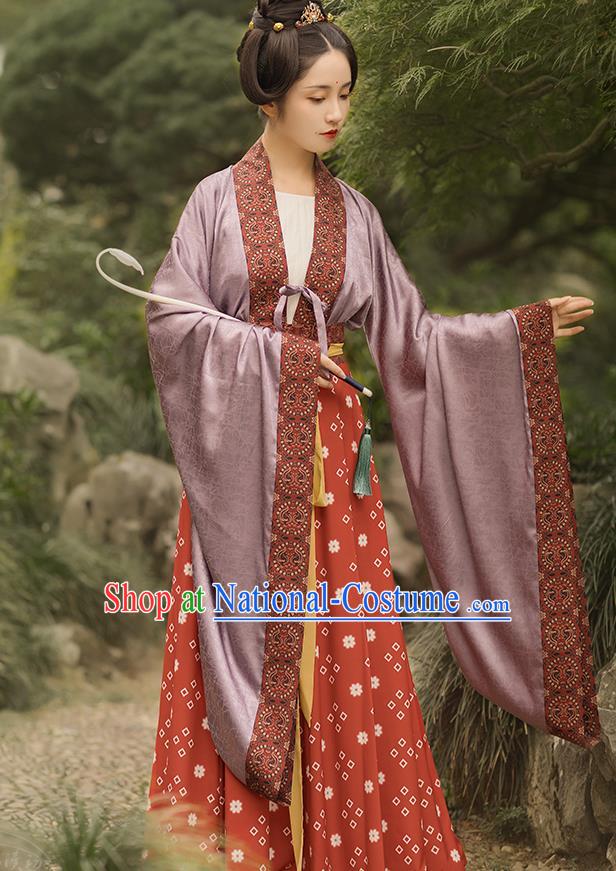 China Ancient Southern and Northern Dynasties Hanfu Apparel Traditional Court Maid Historical Clothing