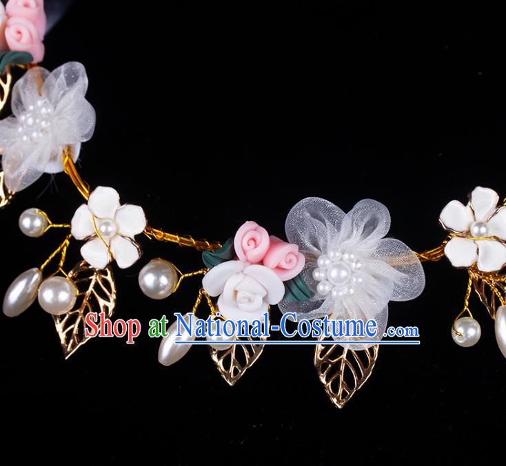 Wedding Princess Headband Elegant Hair Accessories Bride Flowers Hair Clasp