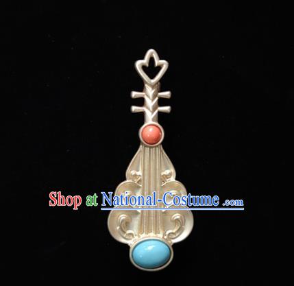 Top Golden Breastpin Handmade Lute Brooch Jewelry Accessories