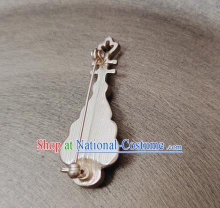 Top Golden Breastpin Handmade Lute Brooch Jewelry Accessories