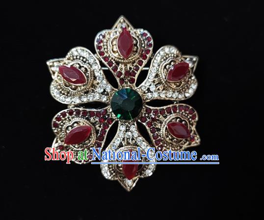 Top Ruby Brooch Handmade Baroque Queen Breastpin Court Jewelry Accessories