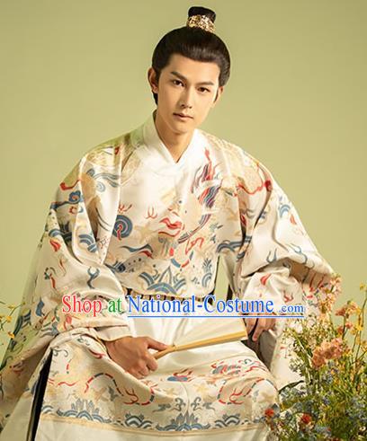 Traditional China Ming Dynasty Emperor Historical Costumes Ancient Crown Prince Imperial Robe Hanfu Clothing for Men