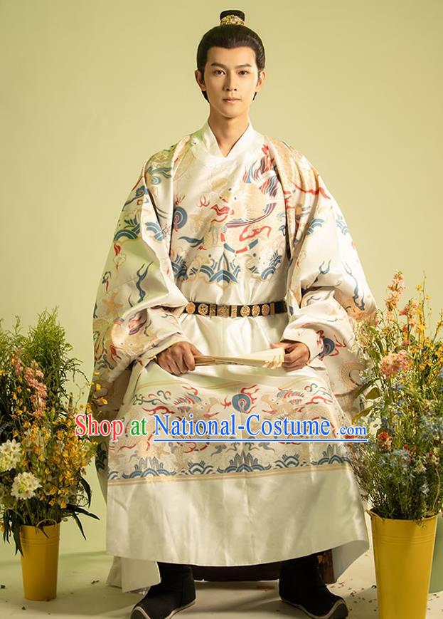 Traditional China Ming Dynasty Emperor Historical Costumes Ancient Crown Prince Imperial Robe Hanfu Clothing for Men