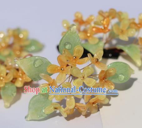 China Classical Hanfu Osmanthus Hairpin Traditional Ancient Ming Dynasty Princess Hair Stick