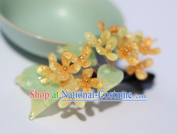 China Traditional Ancient Ming Dynasty Princess Hair Stick Classical Hanfu Osmanthus Hairpin