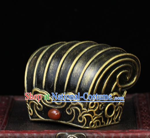 China Ancient Prince Hair Accessories Traditional Song Dynasty Emperor Hairdo Crown