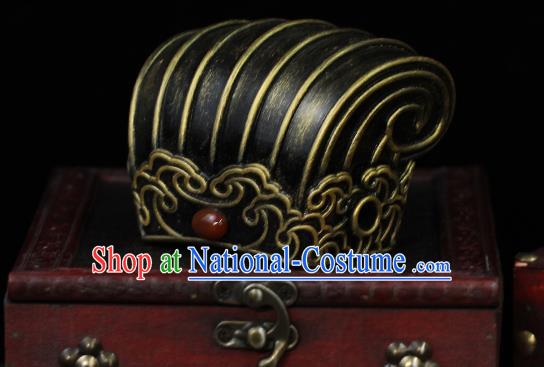 China Ancient Prince Hair Accessories Traditional Song Dynasty Emperor Hairdo Crown