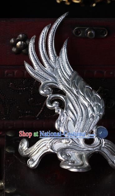 China Ancient Swordsman Argent Hair Accessories Traditional Hanfu Argent Hairdo Crown