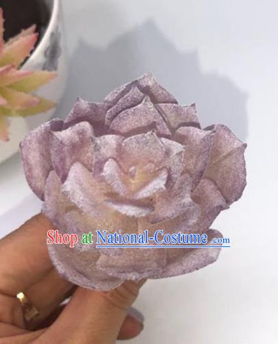 China Ming Dynasty Purple Succulent Hairpin Traditional Hanfu Hair Accessories Ancient Princess Hair Stick