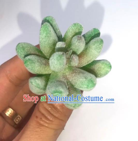 China Ming Dynasty Schlumbergera Hairpin Traditional Hanfu Hair Accessories Ancient Princess Green Hair Stick