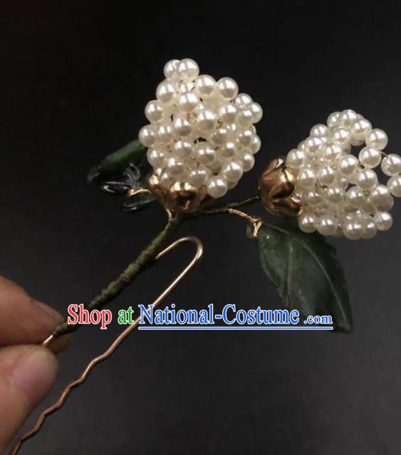 China Ancient Princess Tulip Hairpin Traditional Qing Dynasty Court Beads Hair Sticks