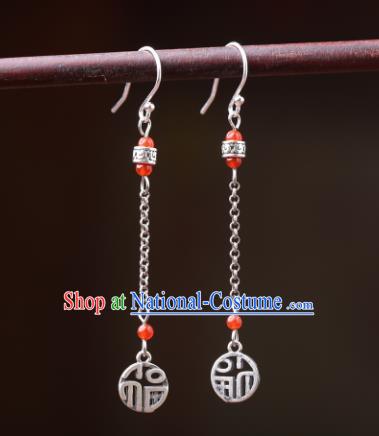 Chinese Classical Long Tassel Ear Accessories Traditional Cheongsam Silver Earrings