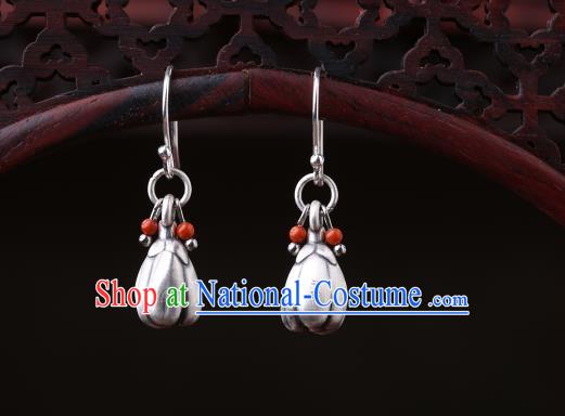 Chinese Classical Silver Finger Citron Ear Accessories Traditional Cheongsam Earrings