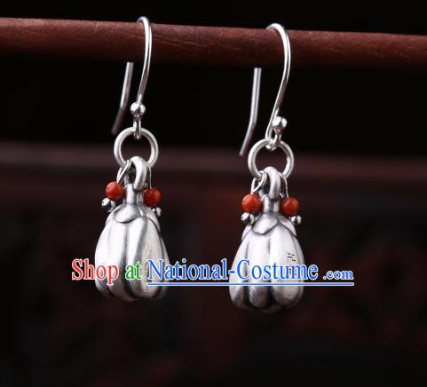 Chinese Classical Silver Finger Citron Ear Accessories Traditional Cheongsam Earrings