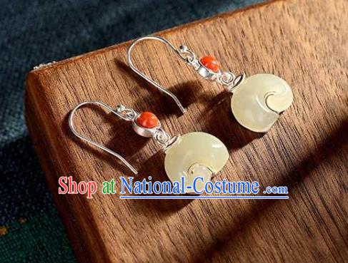 Chinese Traditional Cheongsam Earrings Handmade National Jade Elephant Ear Accessories