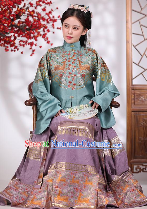 Ancient China Young Mistress Hanfu Dress Traditional Ming Dynasty Noble Woman Historical Clothing