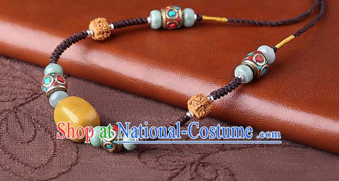 China Classical Buddhism Beads Necklace Traditional Cheongsam Necklet Accessories