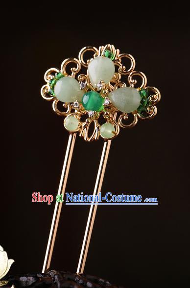 China Classical Hair Stick Traditional Cheongsam Hair Accessories Handmade Golden Hairpin