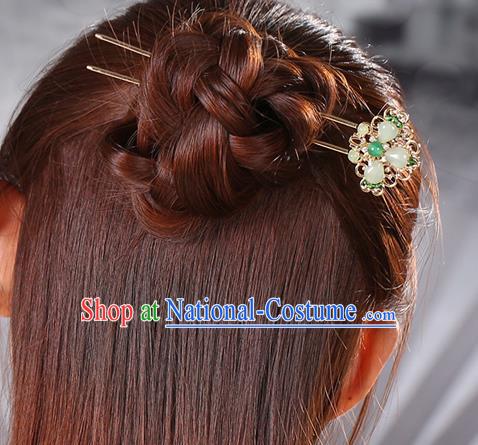 China Classical Hair Stick Traditional Cheongsam Hair Accessories Handmade Golden Hairpin