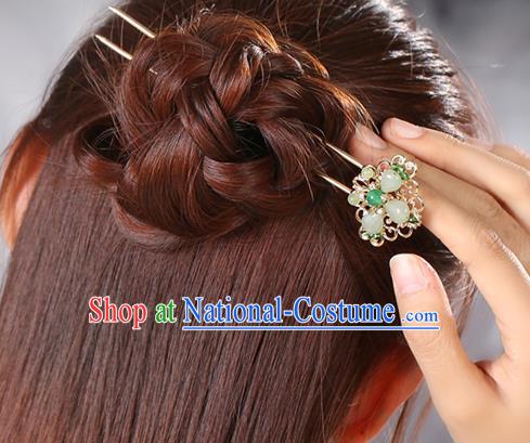 China Classical Hair Stick Traditional Cheongsam Hair Accessories Handmade Golden Hairpin