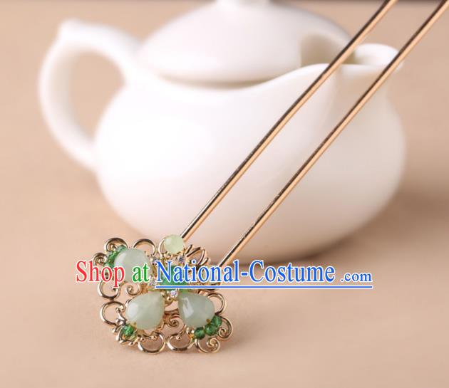 China Classical Hair Stick Traditional Cheongsam Hair Accessories Handmade Golden Hairpin