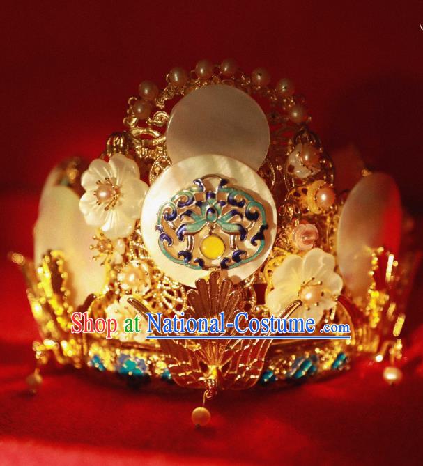 China Ancient Ming Dynasty Wedding Hair Crown Traditional Hanfu Hair Accessories Phoenix Coronet