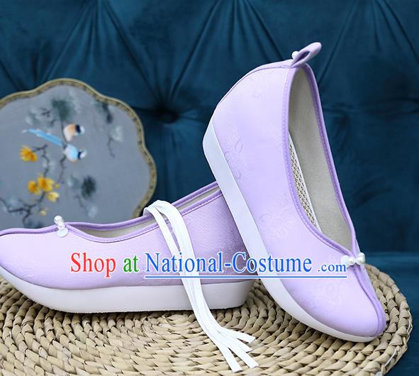 Chinese Traditional Song Dynasty Violet Shoes Hanfu Shoes Ancient Princess Shoes