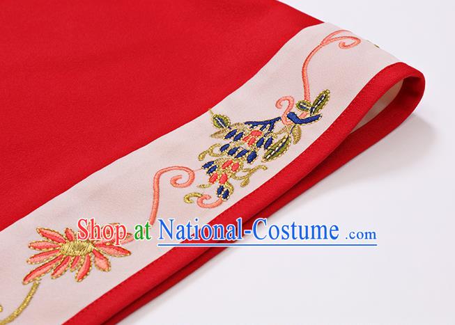 China Ancient Court Woman Red Hanfu Dress Clothing Traditional Jin Dynasty Wedding Historical Costume Complete Set