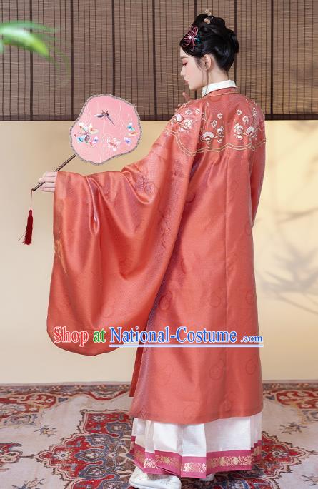 China Traditional Ming Dynasty Royal Princess Embroidered Costumes Ancient Nobility Lady Historical Clothing Full Set