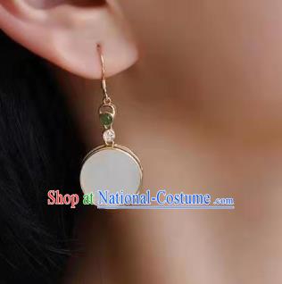 China Traditional Cheongsam Ear Accessories National Jade Earrings