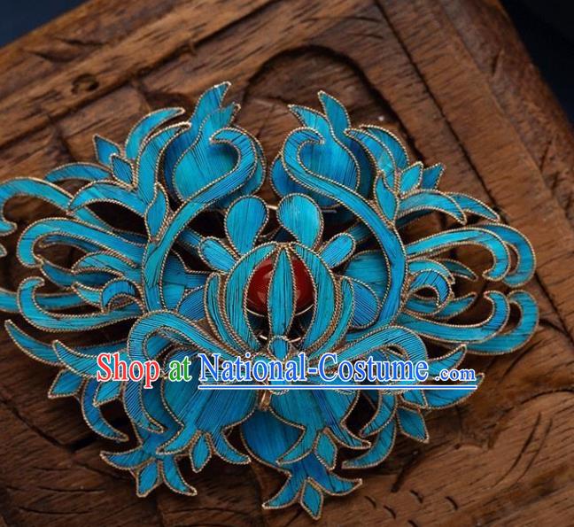 China Ancient Empress Ruby Jewelry Accessories Traditional Qing Dynasty Court Cloisonne Brooch