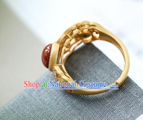 Chinese Handmade Golden Ring Jewelry Accessories Classical Court Kallaite Circlet