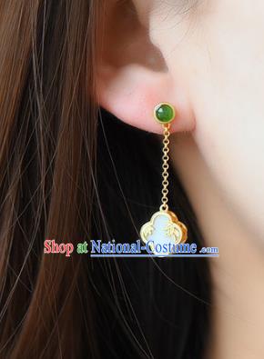 China Traditional Golden Bamboo Leaf Ear Jewelry Accessories National Cheongsam Earrings