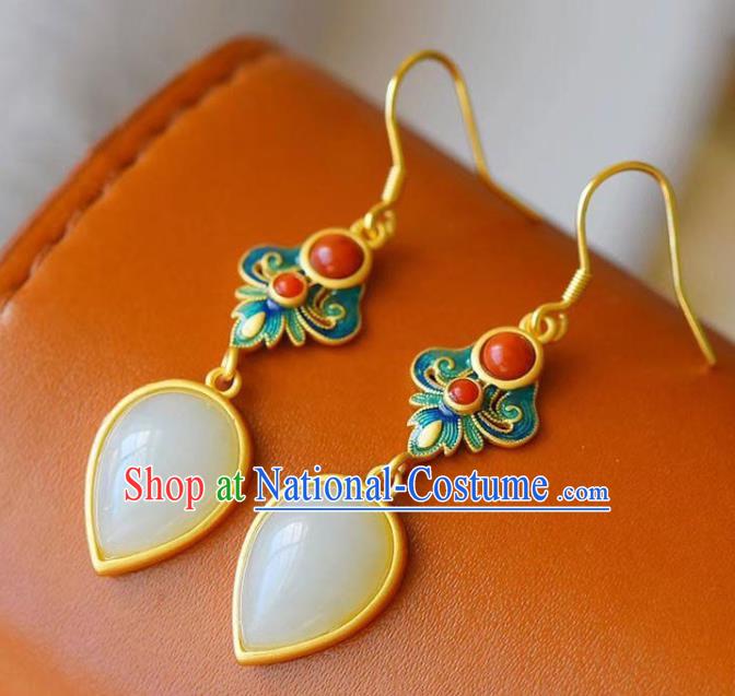 China Traditional Cloisonne Ear Jewelry Accessories National Cheongsam Earrings