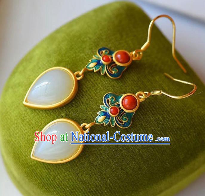 China Traditional Cloisonne Ear Jewelry Accessories National Cheongsam Earrings