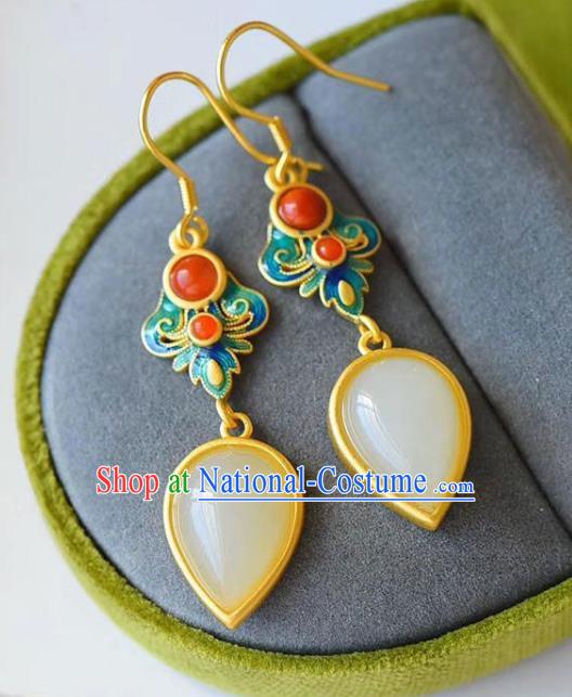 China Traditional Cloisonne Ear Jewelry Accessories National Cheongsam Earrings