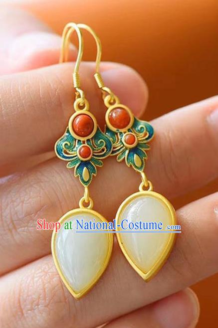 China Traditional Cloisonne Ear Jewelry Accessories National Cheongsam Earrings