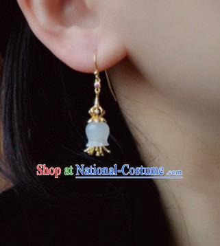 China Traditional Jade Convallaria Ear Jewelry Accessories Classical Cheongsam Earrings