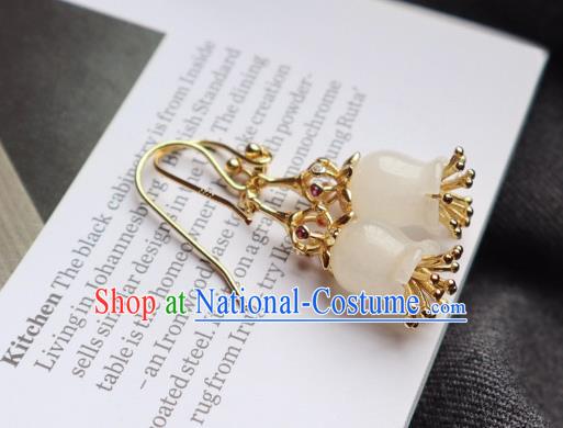 China Traditional Jade Convallaria Ear Jewelry Accessories Classical Cheongsam Earrings