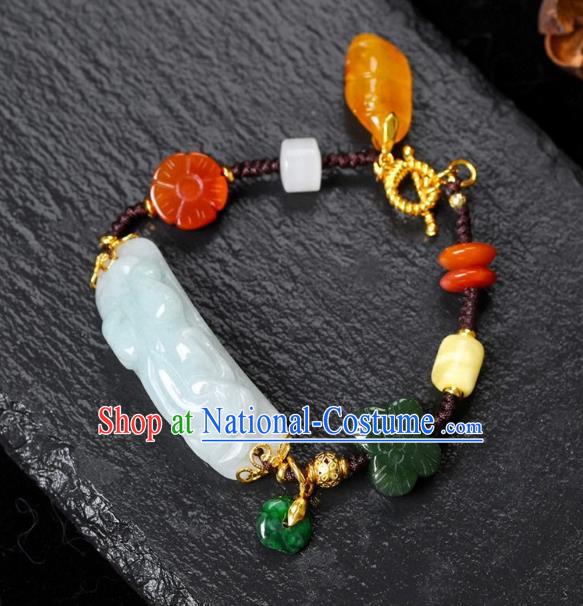 China Handmade Jade Carving Bracelet Accessories Traditional National Bangle Jewelry